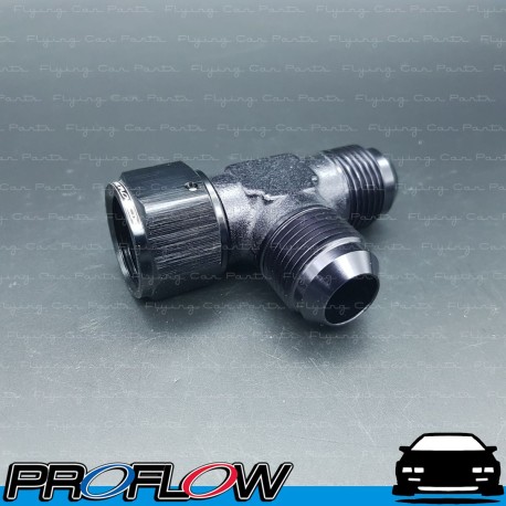 PROFLOW AN -12 (12AN) Female To Male Swivel Tee On Run Fitting Adapter Black