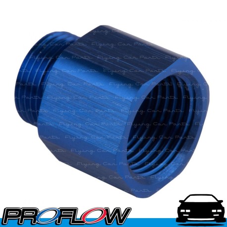 PROFLOW Fuel Rail Feed Line Adaptor 5/8"' x 18 Inverted To 9/16" x 24 Blue